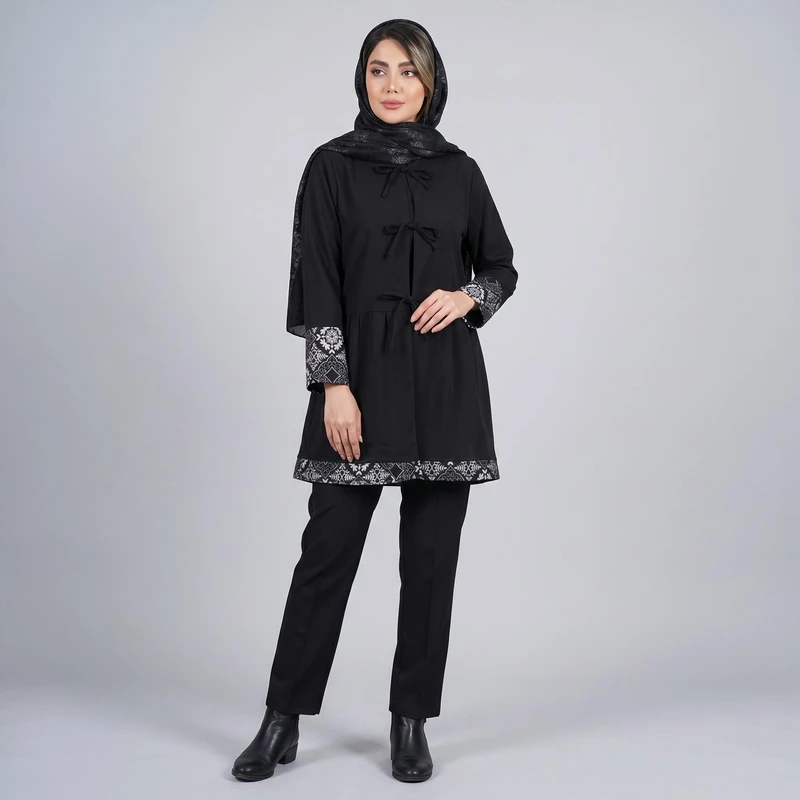 مانتو زنانه مدل عروسکی کیمانو تافته کد tm-2775
