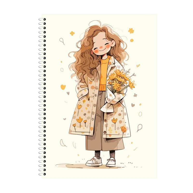 دفتر زبان 50 برگ آلبالو طرح دختر فانتزی کد 1137