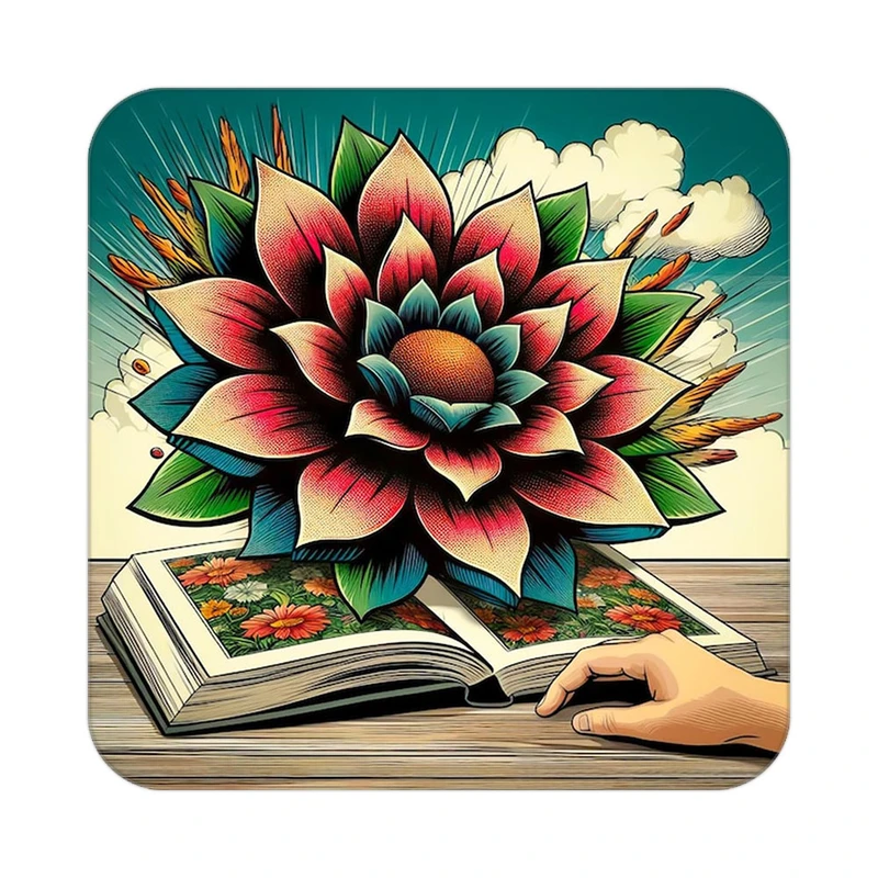 زیر لیوانی کاکتی طرح گل مدل mp17995