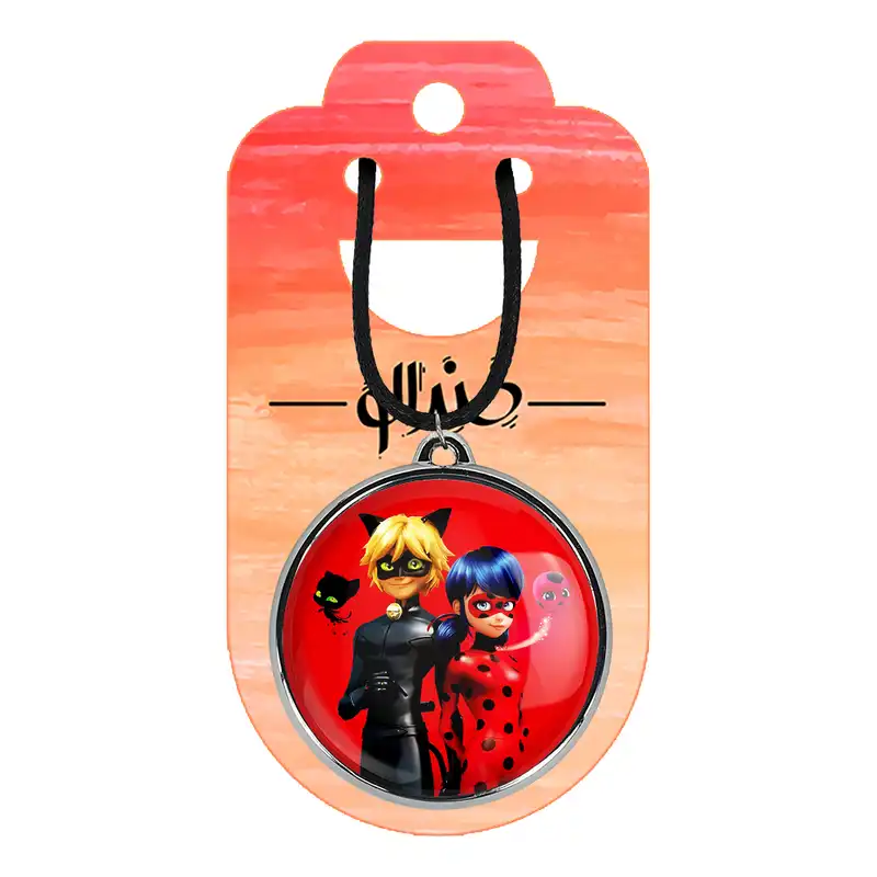 گردنبند خندالو مدل دختر کفشدوزکی و پسر گربه ای کد 34423443