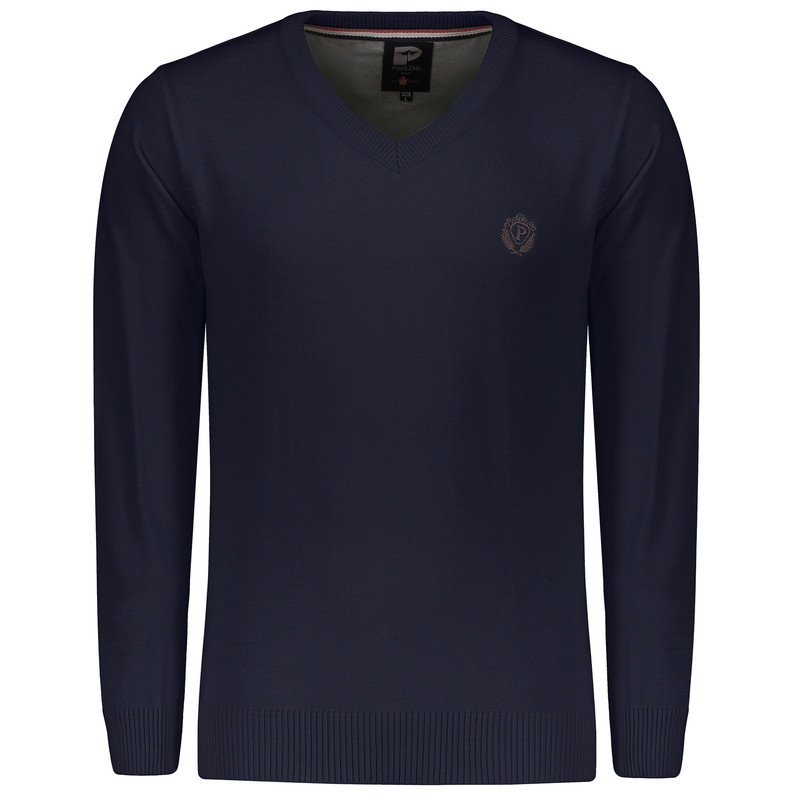 پلیور مردانه تریکو پاییزان کد P700 رنگ سرمهای تیره