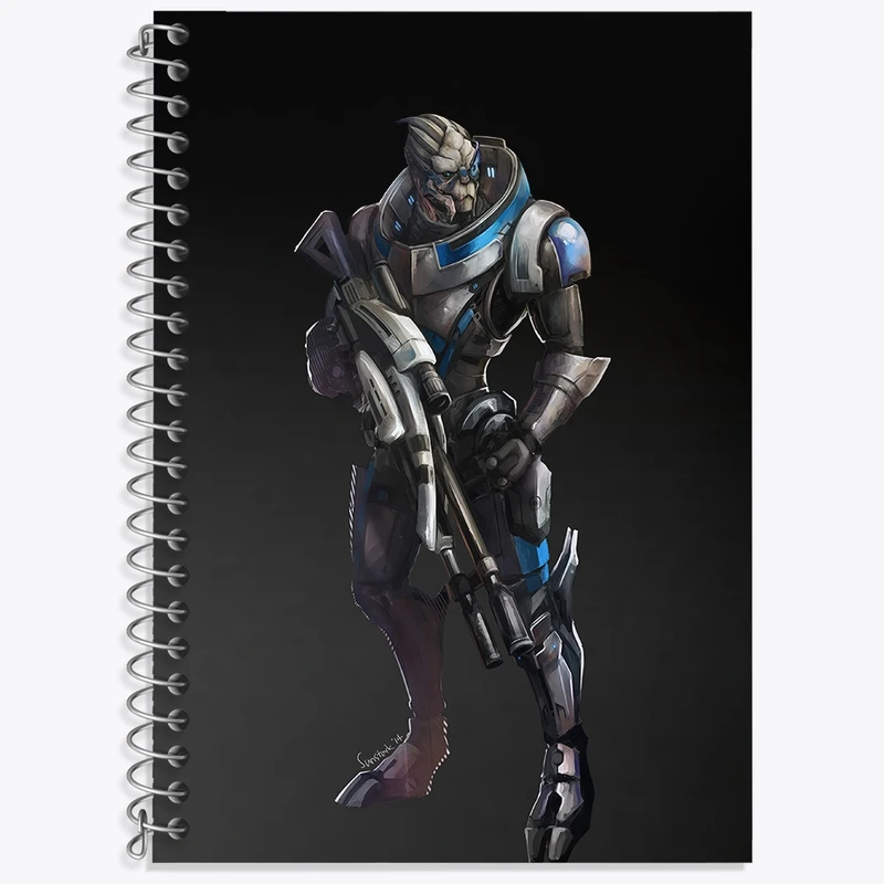 دفتر زبان 50 برگ خندالو مدل دو خط طرح بازی مس افکت (Mass Effect) کد 31554