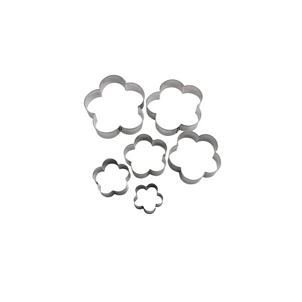 کاتر شیرینی پزی طرح گل 5 پر مجموعه 6 عددی