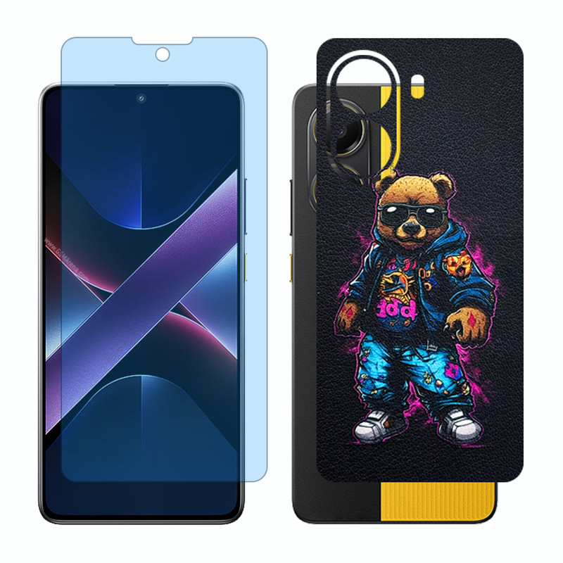 محافظ صفحه نمایش آنتی بلو گلس مدل Together مناسب برای گوشی موبایل شیائومی Poco X7 Pro به همراه برچسب پوششی پشت گوشی
