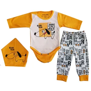 ست 3 تکه لباس نوزادی مدل سگ مهربون