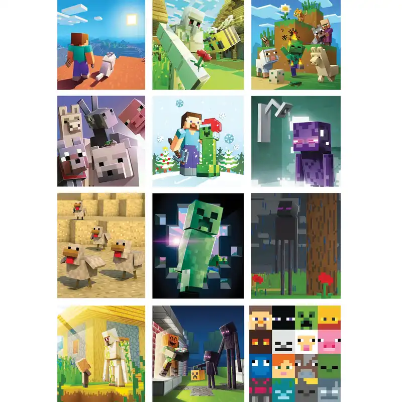 استیکر لپ تاپ طرح ماینکرفت کد 1093 مجموعه 12 عددی
