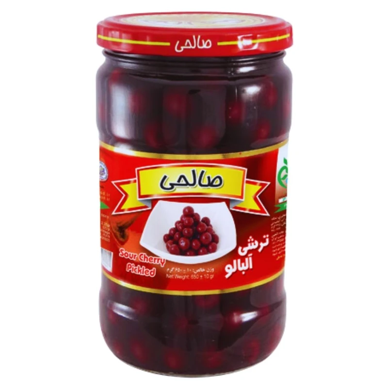 ترشی آلبالو ممتاز پاستوریزه صالحی - 650 گرم مجموعه 4 عددی