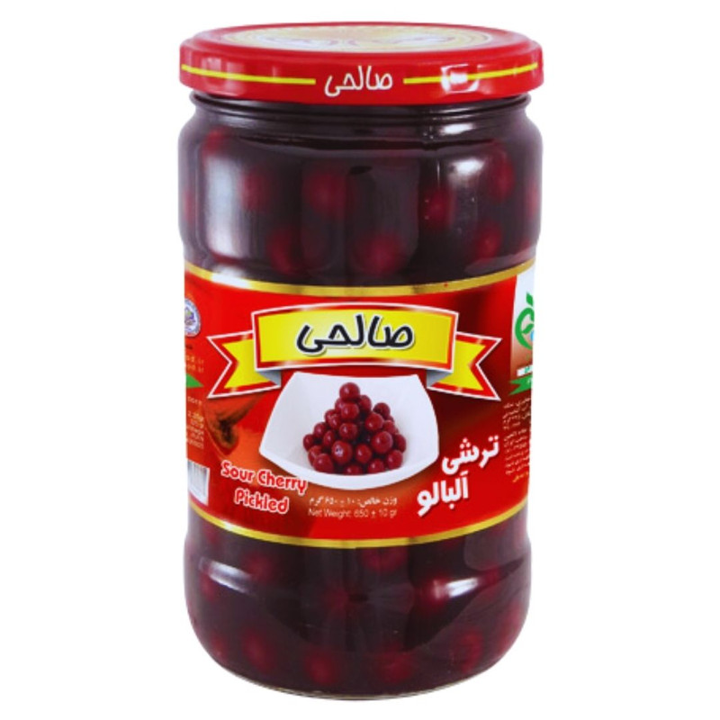 ترشی آلبالو ممتاز پاستوریزه صالحی - 650 گرم مجموعه 4 عددی