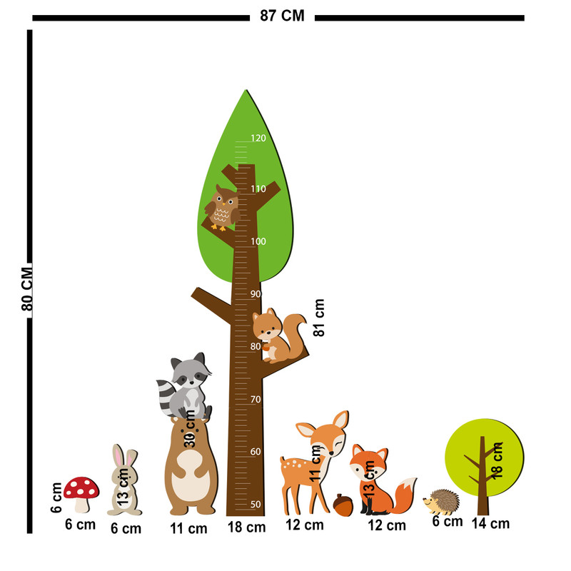 استیکر چوبی کودک باروچین مدل حیوانات جنگل کد 1292