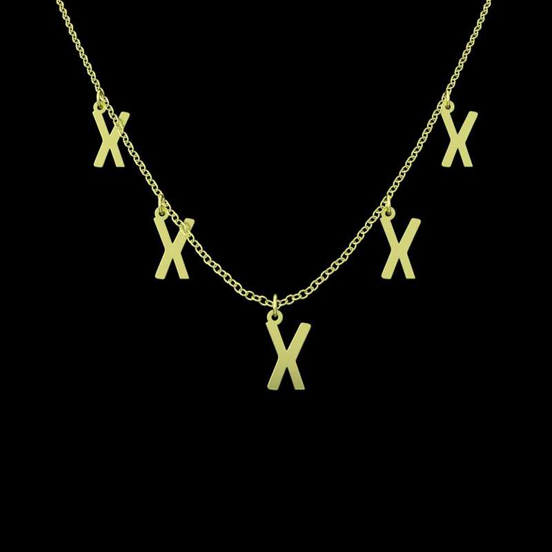 گردنبند طلا 18 عیار زنانه مدوپد مدل حرف X کد RNA16756