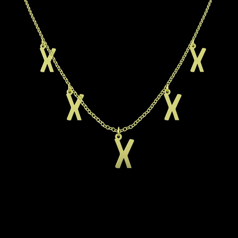 گردنبند طلا 18 عیار زنانه مدوپد مدل حرف X کد RNA16756