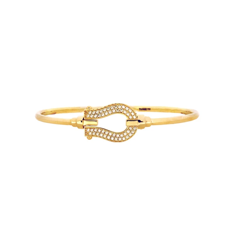 دستبند طلا 18 عیار زنانه الی گالری مدل نگینی