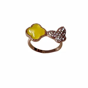 انگشتر زنانه مدل گل و پروانه i2