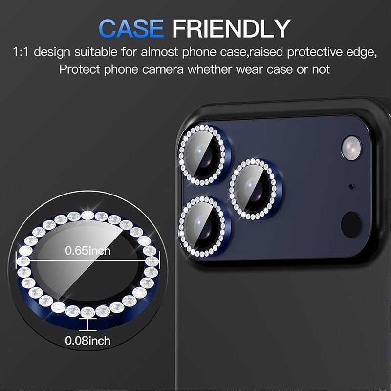 محافظ لنز دوربین فلزی مسیر مدل Diamond Lenz مناسب برای گوشی موبایل اپل iPhone 17 Pro / 17 Pro Max