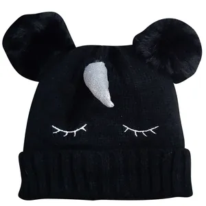 کلاه بافتنی بچگانه مدل تک شاخ کد 126