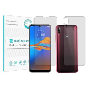 Rockspace clear screen protector HyGEL model suitable for Motorola E6 Plus mobile phone with back protector