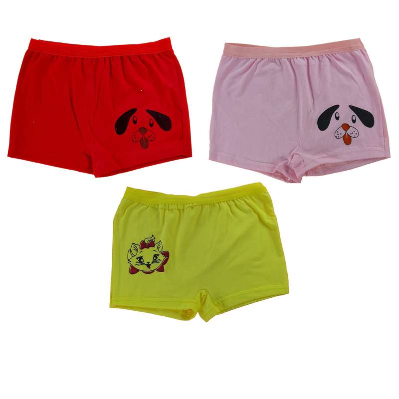 شورت دخترانه مدل پنبه ای نیم پا اورانوس کد 91 مجموعه 3 عددی