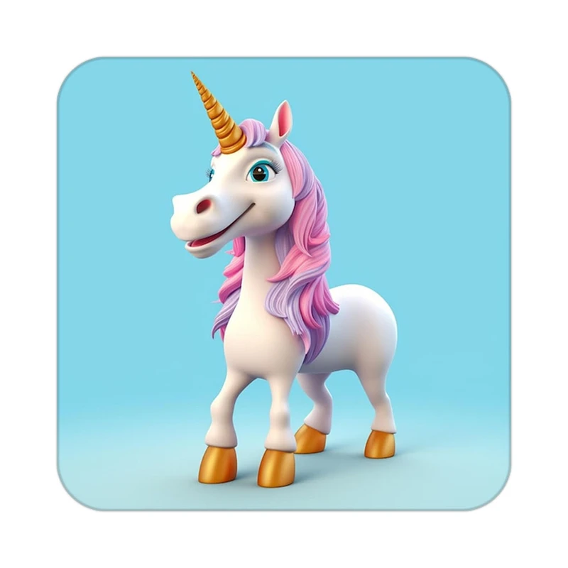 زیر لیوانی کاکتی طرح اسب تک شاخ و یونیکورن مدل mp30190