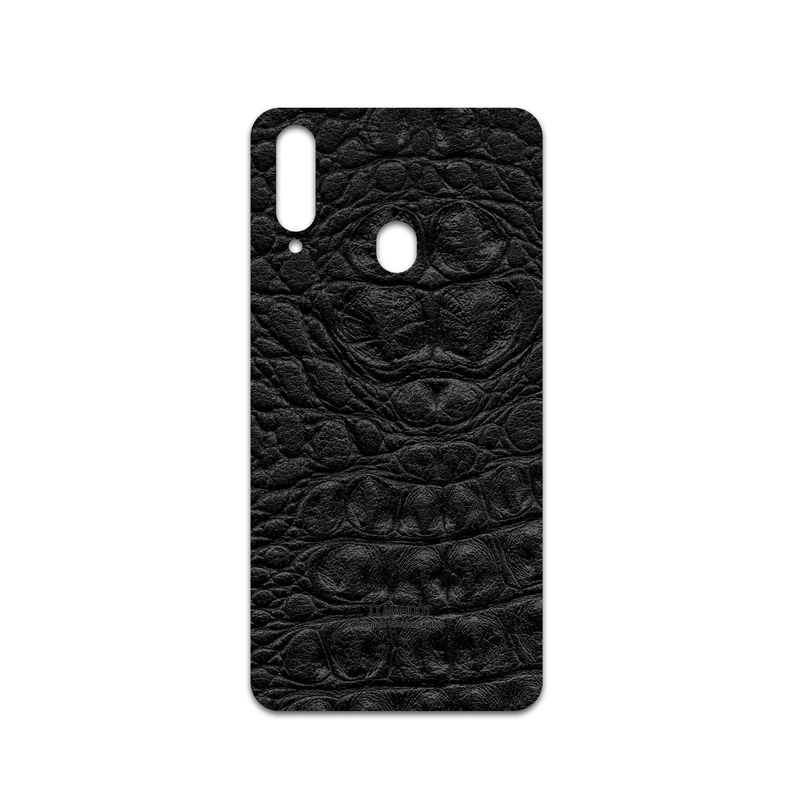 برچسب پوششی ماهوت مدل Black-Crocodile-Leather مناسب برای گوشی موبایل سامسونگ Galaxy A20s