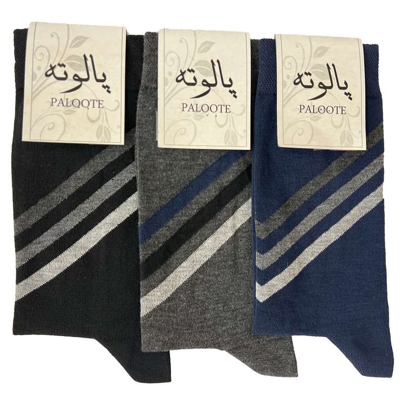 جوراب مردانه پالوته مدل PLT-P7 مجموعه 3 عددی