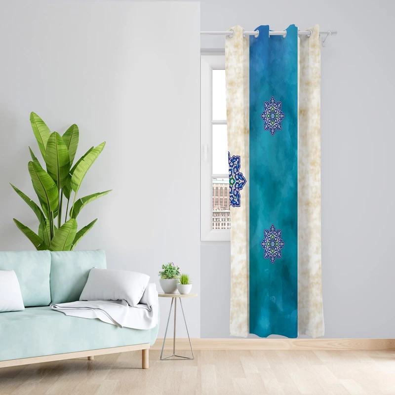 پرده طرح مهر مدل مخمل پانچی کد 1356 z سایز 140x200 سانتی متر