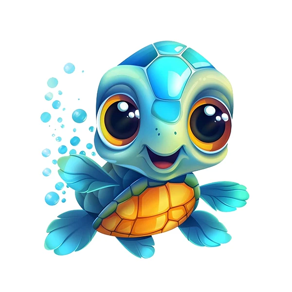 استیکر پارچه و لباس پاد آفرین طرح لاک پشت بامزه کد 2918