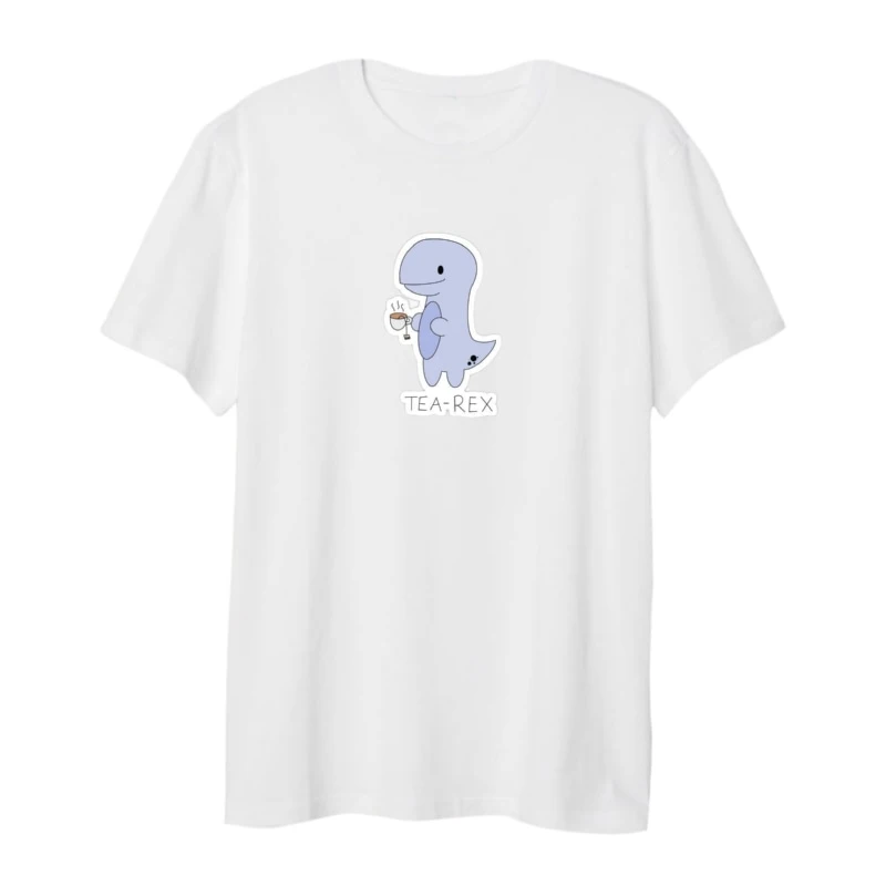 تی شرت لانگ زنانه مدل دایناسور و چایی