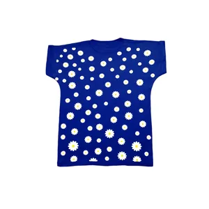 تی شرت آستین کوتاه زنانه مدل بابونه کد 05 رنگ سرمه ای