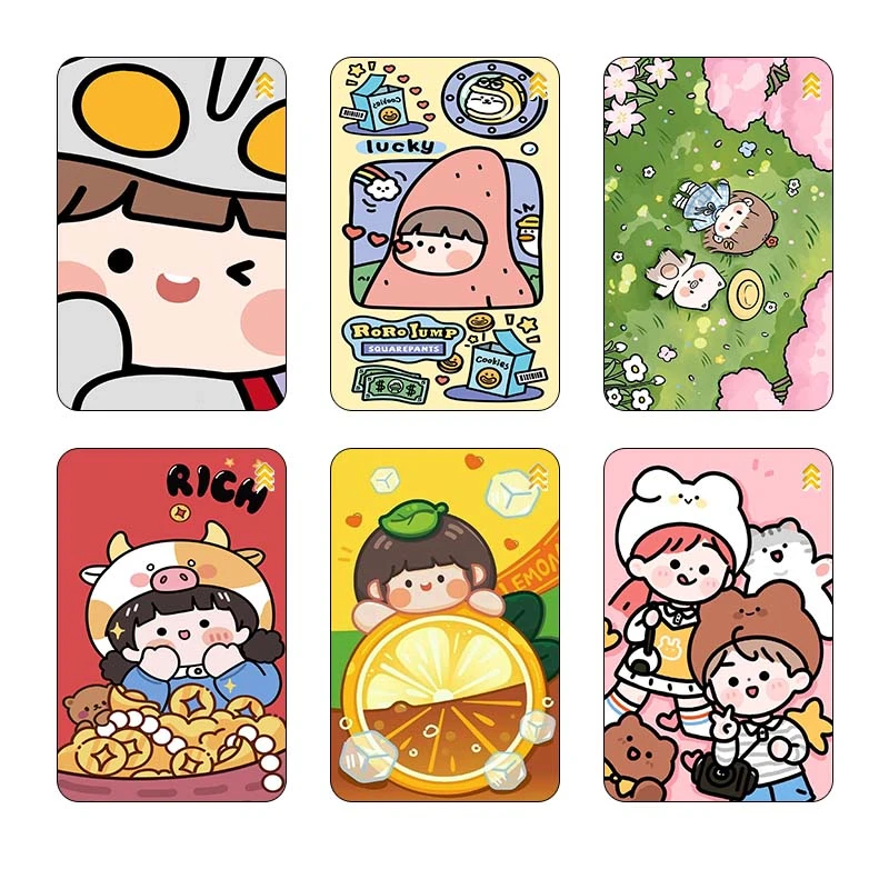 استيکر کارت کارنيکا طرح دختر خندون کد 21627 مجموعه 6 عددی