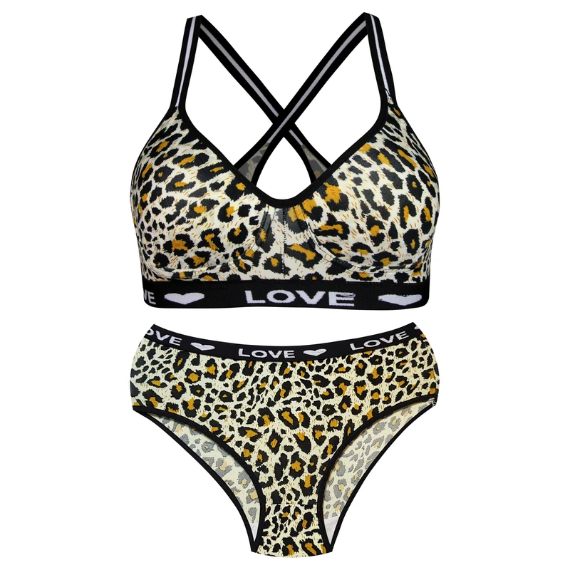 ست شورت و نیم تنه زنانه ماییلدا مدل پلنگی کد 5051-2