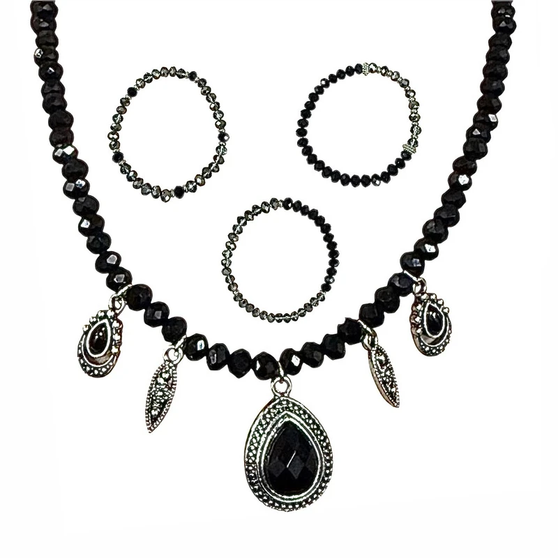 ست دستبند و گردنبند دست ساز زنانه مدل 4566