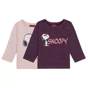 تی شرت آستین بلند نوزادی لوپیلو مدل SNOOPY مجموعه دو عددی