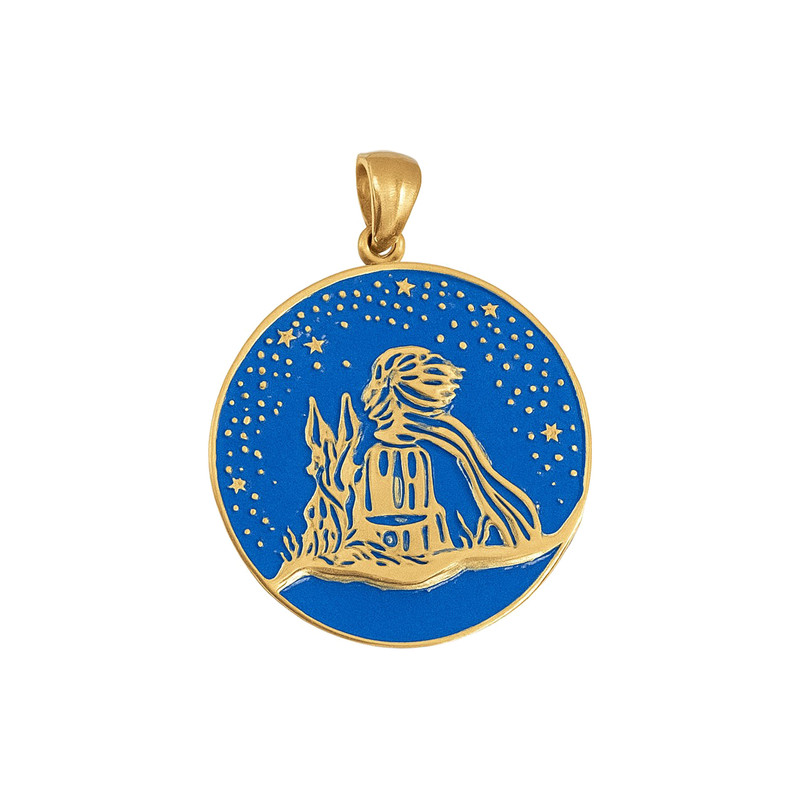 آویز گردنبند طلا 18 عیار زنانه مری گلد گالری طرح شازده کوچولو و روباه