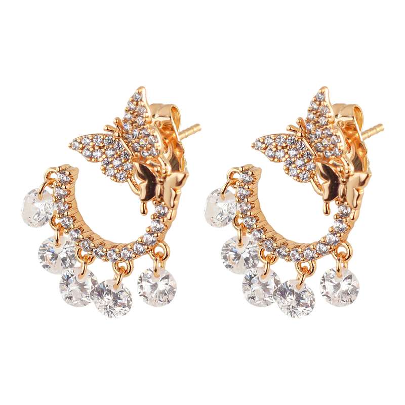 گوشواره زنانه ژوپینگ مدل پروانه کد rr406