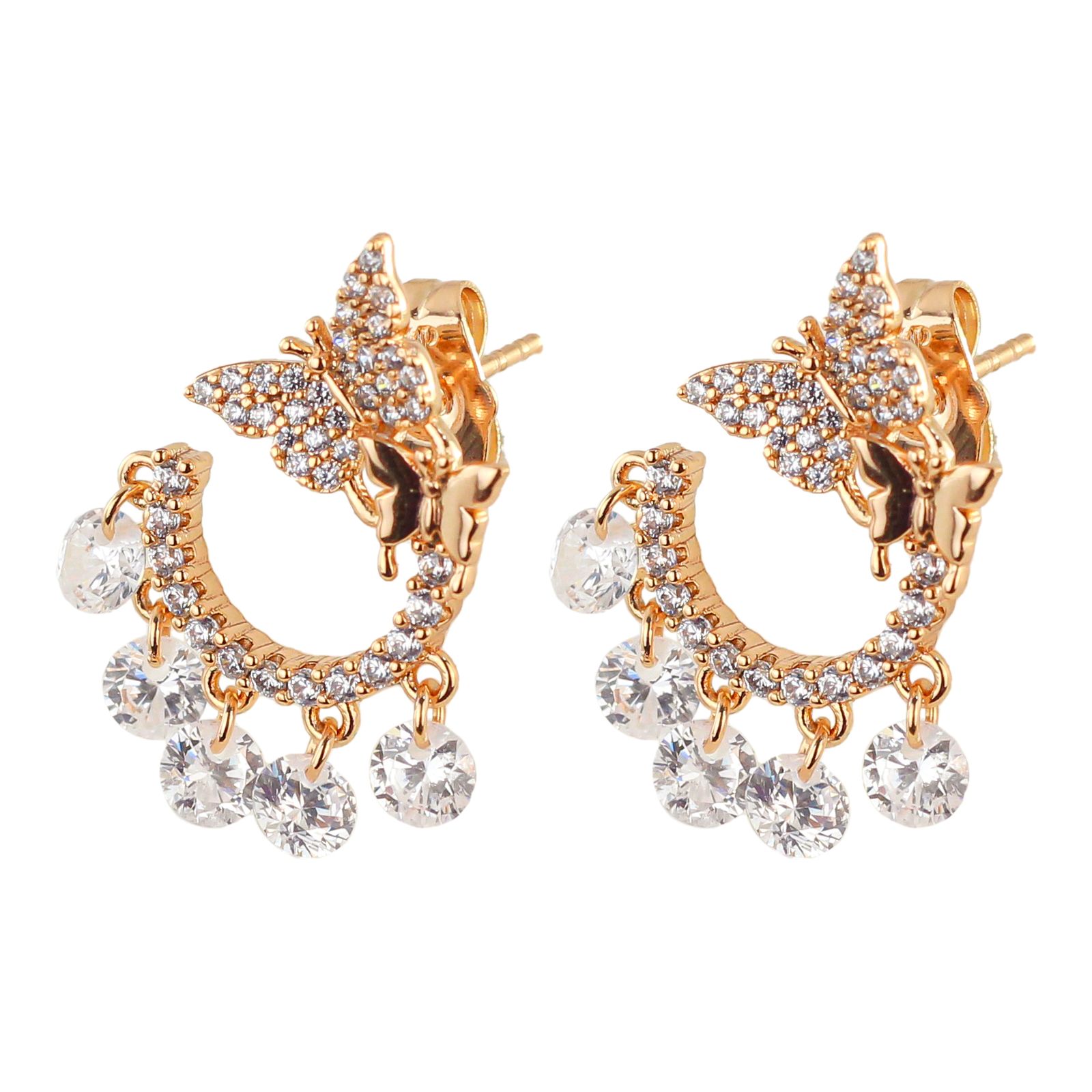 گوشواره زنانه ژوپینگ مدل پروانه کد cs406 -  - 1