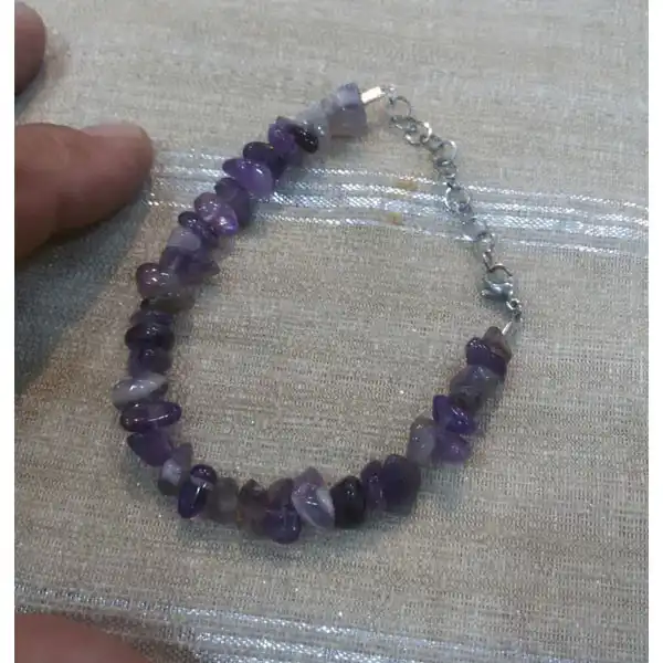 دستبند مدل سنگ طبیعی آمتیست