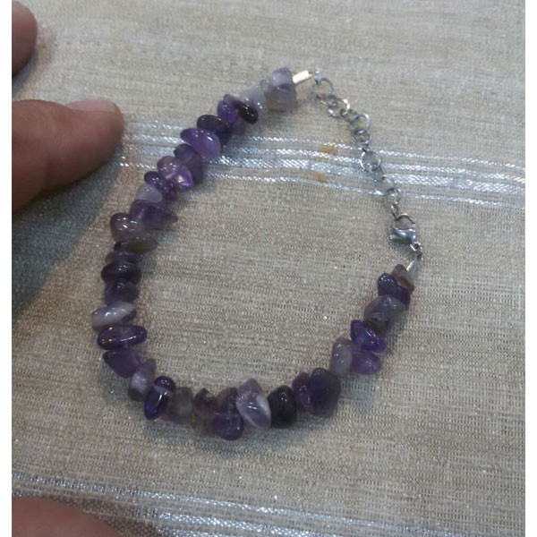دستبند مدل سنگ طبیعی آمتیست