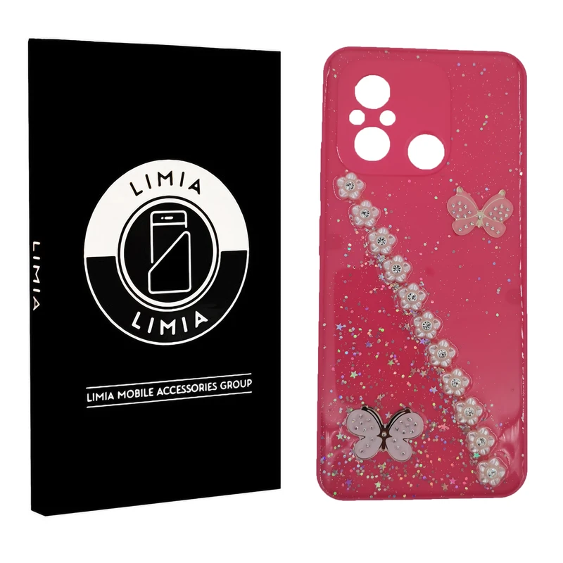 کاور لیمیا مدل فانتزی لنزدار طرح اکلیلی و پروانه ای مناسب برای گوشی موبایل شیائومی Redmi 12C
