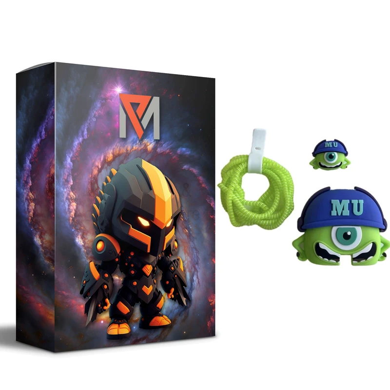 محافظ کابل ام پی مدل مایک کد S3 به همراه محافظ شارژر دیواری مجموعه 4 عددی