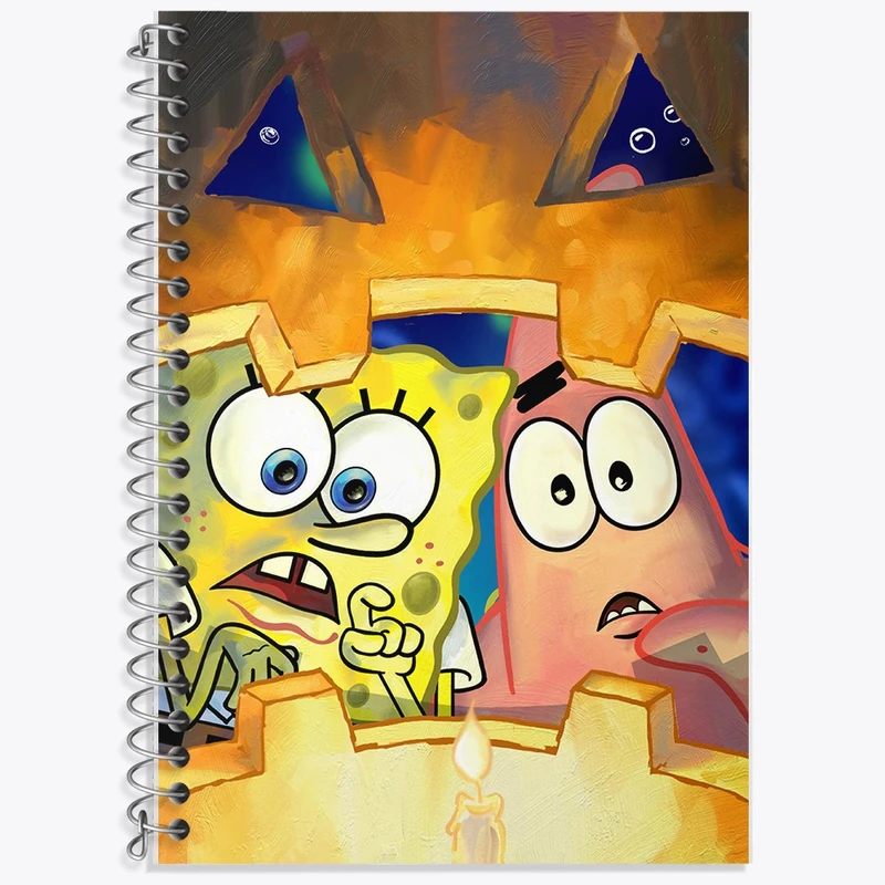 دفتر زبان 50 برگ خندالو مدل سه خط طرح باب اسفنجی و پاتریک کد F1864