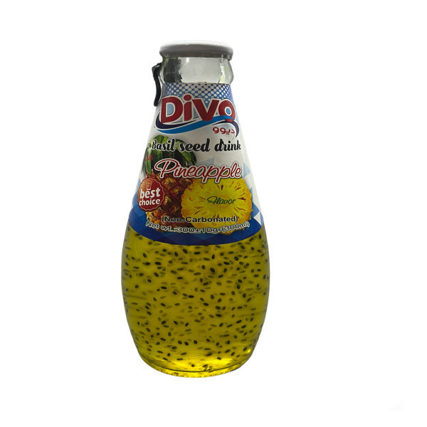 نوشیدنی تخم شربتی با طعم آناناس دیوو - 300 میلی لیتر بسته 24 عددی
