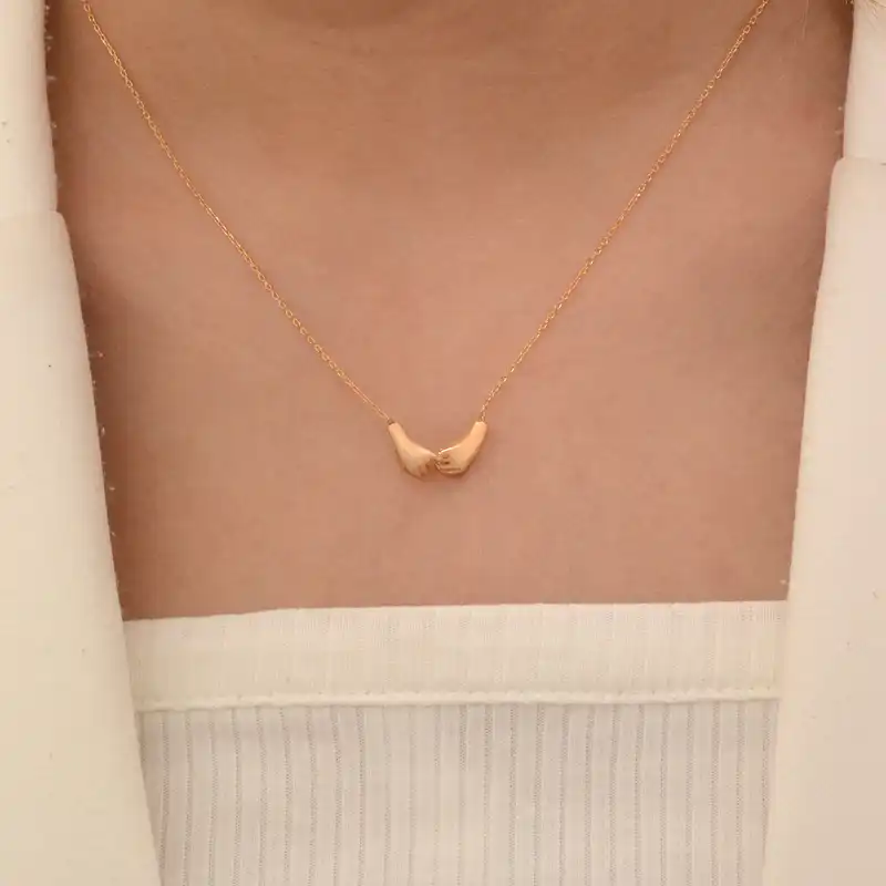 گردنبند طلا 18 عیار زنانه طلای مستجابی مدل پیوند کد 45