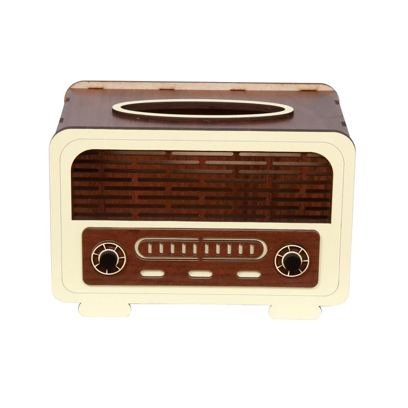 جا دستمال کاغذی چوب آرا طرح رادیو جوان مدل Y120