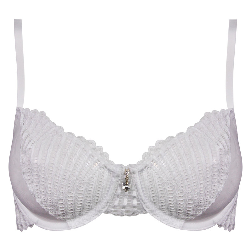 ست شورت و سوتین زنانه میسا مدل فنردار گیپوری کد 4735-6115 رنگ سفید