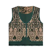 جلیقه رسمی زنانه مدل مخمل گلدوزی سنتی کد AK1574