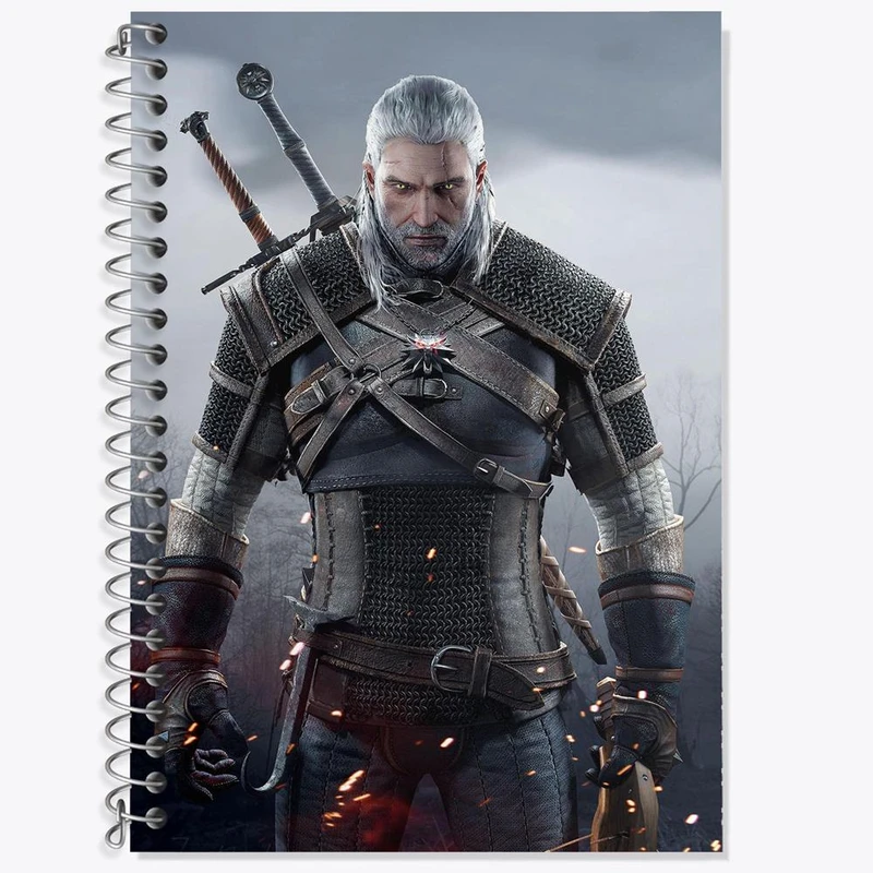 دفتر زبان 50 برگ خندالو مدل سه خط طرح گرالت اف ریویا ویچر کد 30933