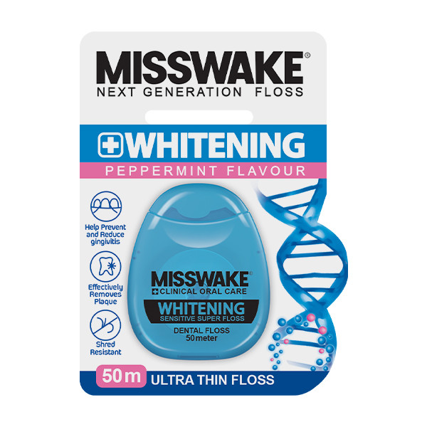 دهان شویه میسویک مدل Anti Plaque حجم 400 میلی لیتر به همراه نخ دندان مدل Whitening