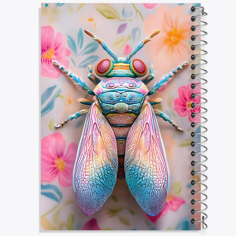 دفتر مشق 100 برگ خندالو طرح مگس رنگین کد F7187