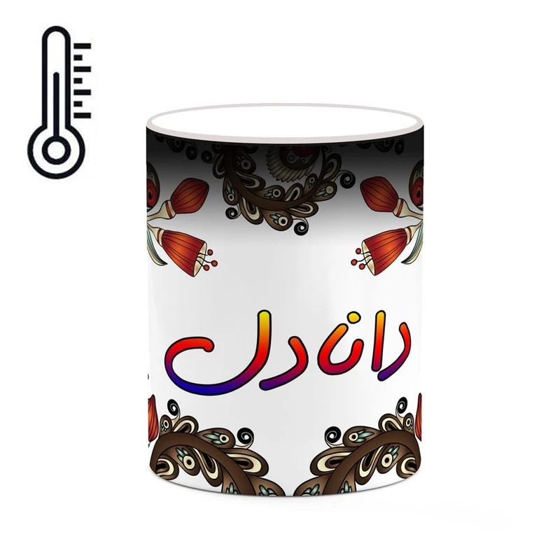 ماگ حرارتی کاکتی مدل اسم دانادل طرح سنتی گل و بته کد mgh44945