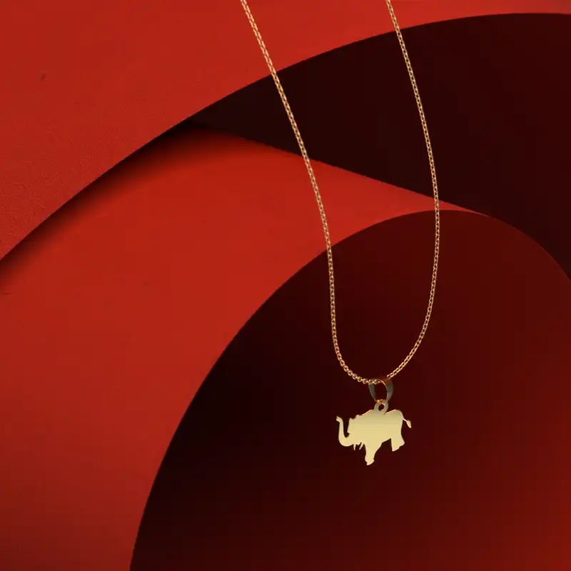 گردنبند طلا 18 عیار زنانه مدوپد مدل فیل کد B3-1-1307